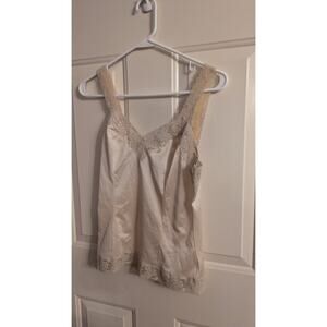 Vintage Cream Lace Trim Camisole Cam Tanki, Medium Size 32 Made by Komar,